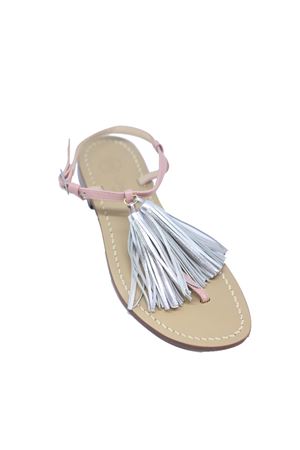 Sandali capresi rosa infradito con nappine Da Costanzo | NAPPINE2PROSA
